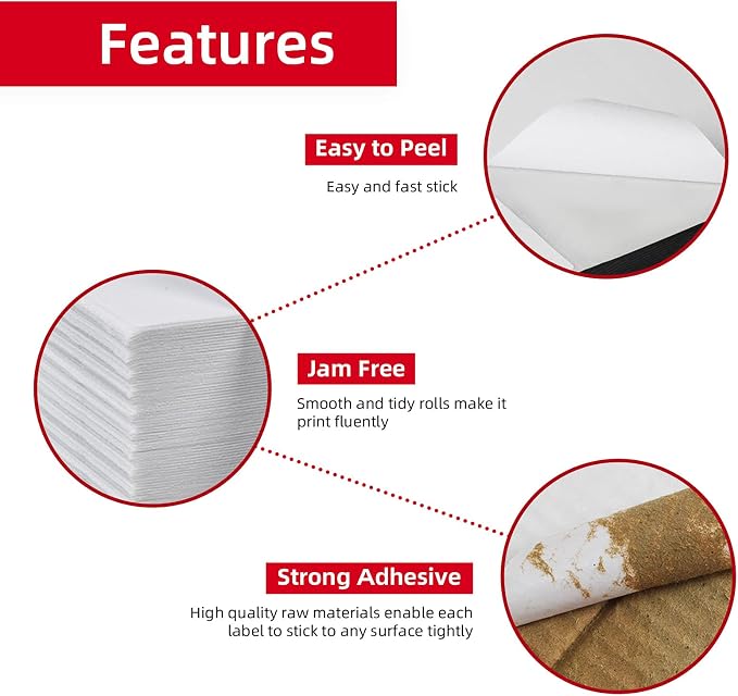 Misofuki 4x6 1 Stack 1000 Labels Fanfold Direct Thermal Shipping Labels Compatible with Rollo, MUNBYN, Zebra, Fargo Label Printer, Permanent Adhesive White Commercial Grade Labels for Thermal Printers