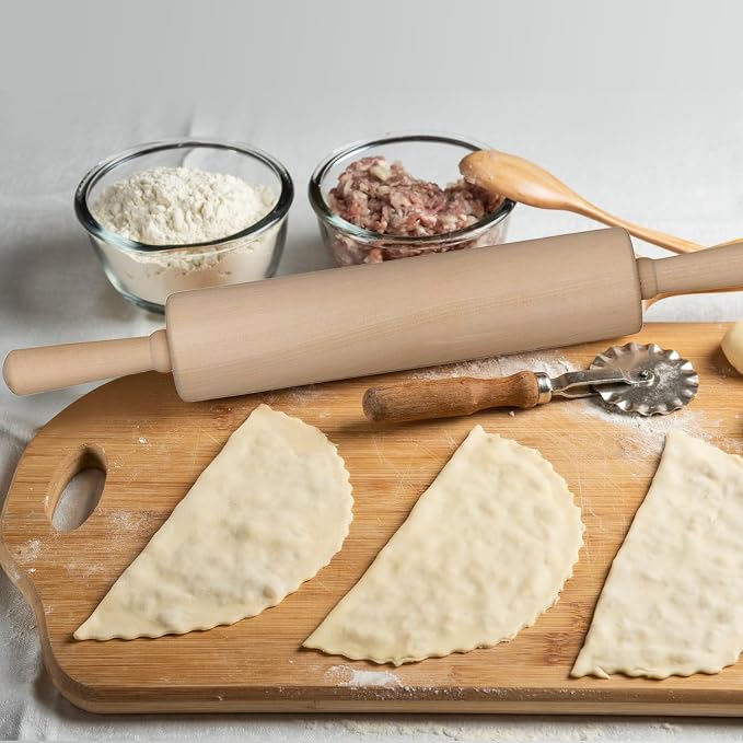 Mrs. Anderson’s Baking Stainless Steel Ball Bearing, Classic Wooden Rolling Pin, Made in America, 12-Inch by 2.75-Inch