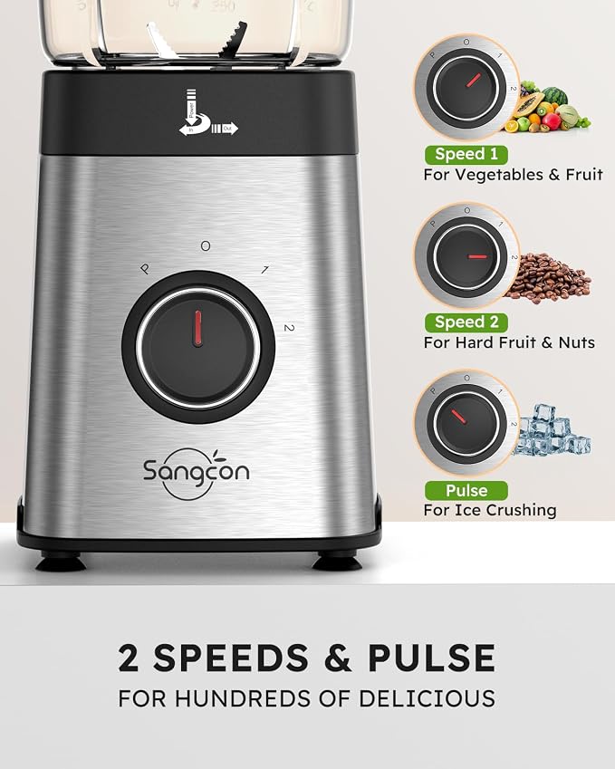 Sangcon Blenders for Kitchen - Smoothie Blender - Personal Blender for Shakes and Smoothies, Grinding & more, 54 oz Jar & 18 oz Cup with To-Go Lid