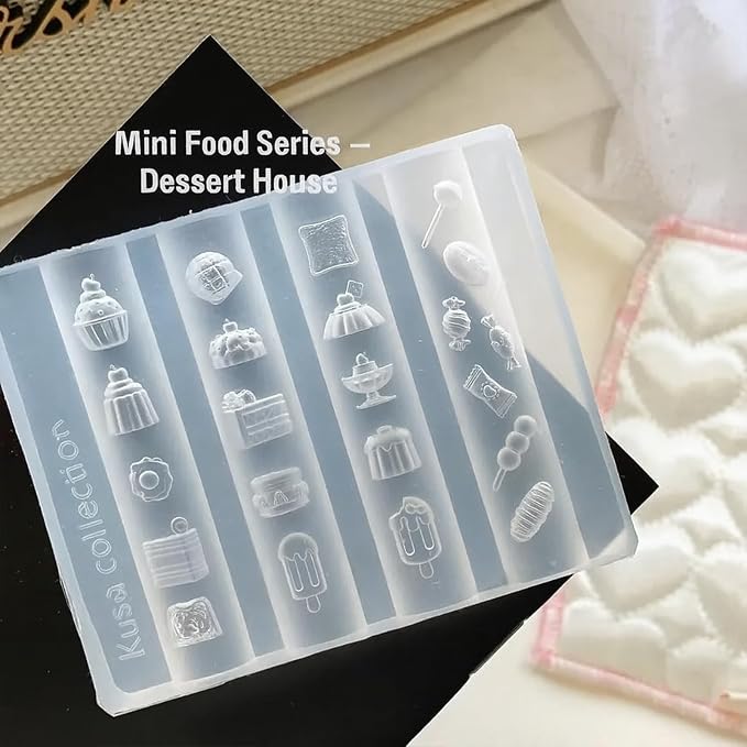 2Pcs 3D Nail Art Silicone Molds, Cute Food Dessert Charms, Kawaii Ice Cream Cupcake Donut for UV Gel Acrylic DIY Craft