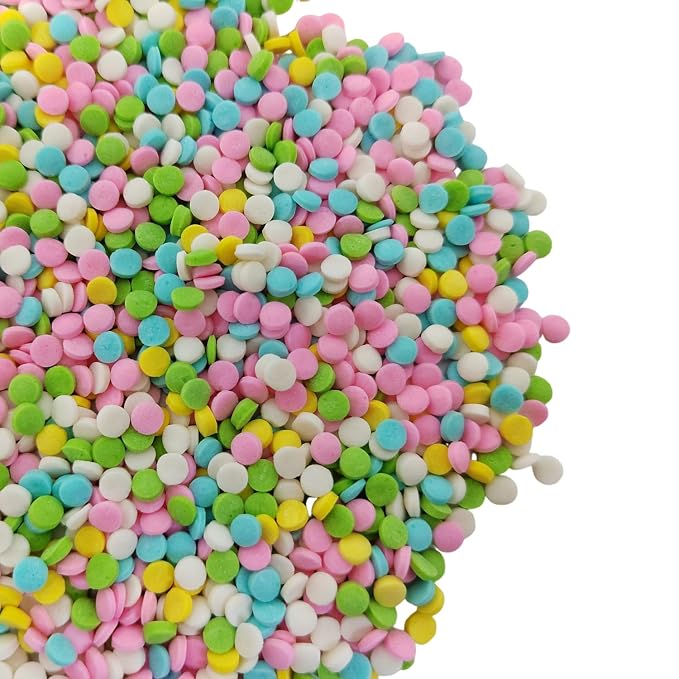 Easter Round Sprinkles, 4mm Edible Rainbow Sprinkles, Confetti Cake Decorations, Round Sprinkle for Cupcake Toppers, Cake Decorating, Baking Cookie Toppings, Birthday Party Supplies