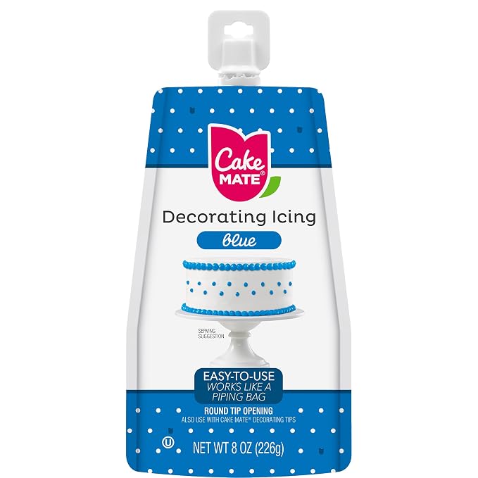 Cake Mate Decorating Icing Red, White & Blue Bundle – Great for Decorating Cakes, Cookies & More | Valentines Decorating, Holidays (three 8oz Pouches)