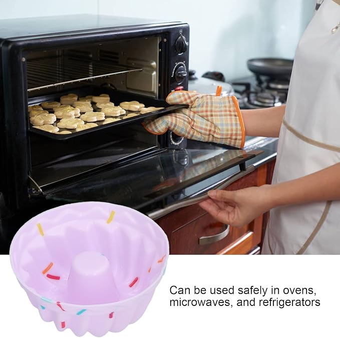 Reusable Silicone Baking Cups, 20Pcs Small Cake Cup Muffin Baking Cups Nonstick Cupcake Liners Fancy Dessert Tray Thread Set