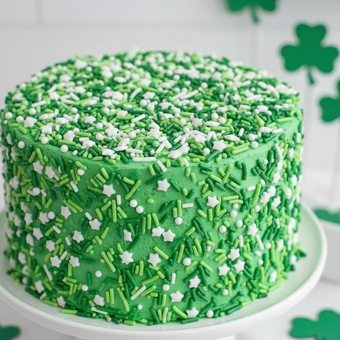 Manvscakes Sprinkles- Edible Cake and Cupcake Jimmies, Baking, Green topping Mix for Cookies, Ice Cream, Cake and Cupcake Decorating