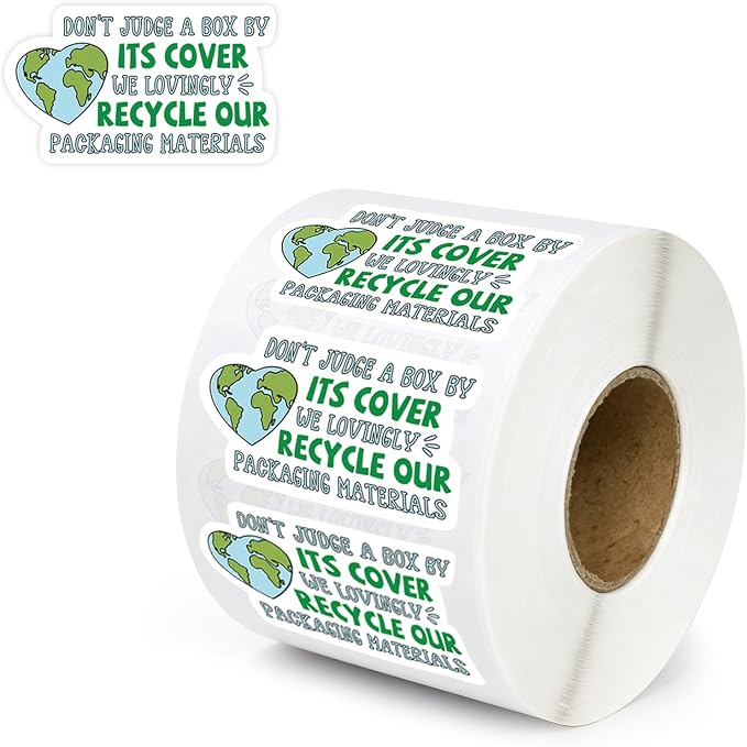500Pcs Cute Small Business Stickers Lable, Funny Packaging, Thank You Package Sticker, Recycle Recycling Sticker, Reused Box, Mail Envelopes Shipping Stickers