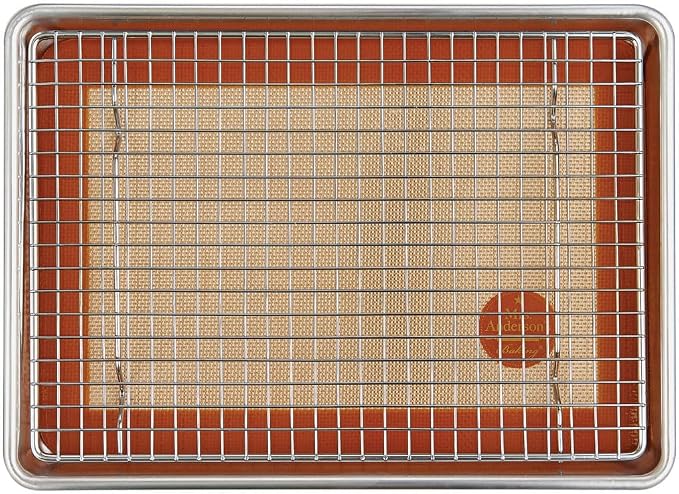 Mrs. Anderson’s Baking Quarter Sheet Pan, 9.5-Inches x 13-Inches, Heavyweight Commercial Grade 19-Gauge Aluminum