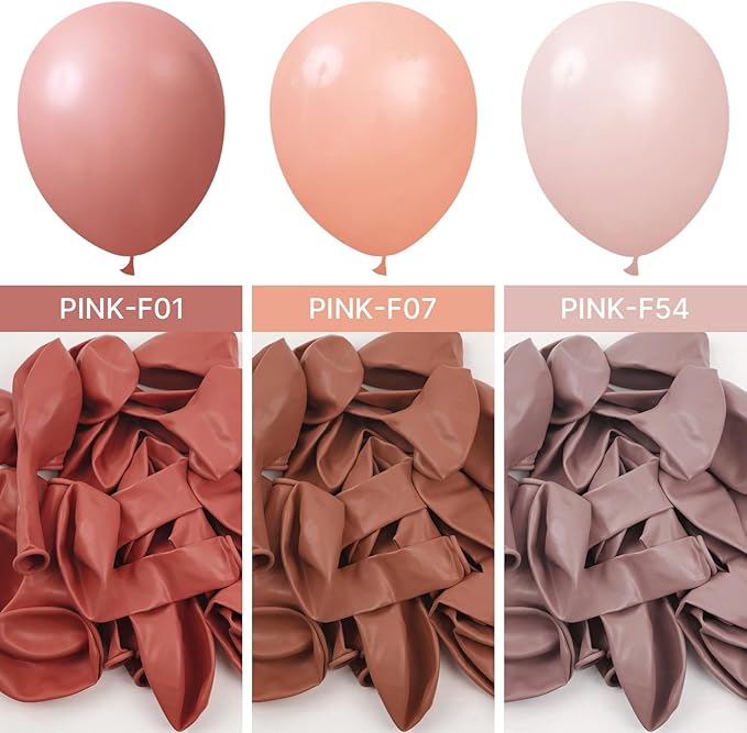 PartyWoo Dusty Pink Balloons 100pcs 12 Inch Boho Blush Lilac Pink Latex Helium Balloons for Princess Birthday Baby Shower Graduation Gender Reveal Anniversary Bachelorette Party Decorations Pink-F54