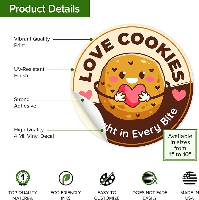 Custom Stickers, Personalized Vinyl Labels with Logo, Image or Text Waterproof Dishwasher Safe Business Sticker Labels, Heat & Cold Resistant, 6 Shapes + Custom Die Cut, Sizes 1"-10 inches