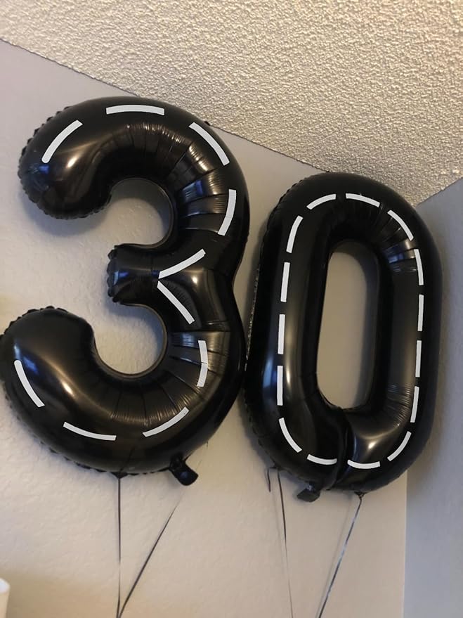 40 Inch Line Black Numbers 9 Balloon, Balloons Decorations for 9 19 90 Birthday Party, Engagement, Wedding, Graduations, Photo Shoot Supplies