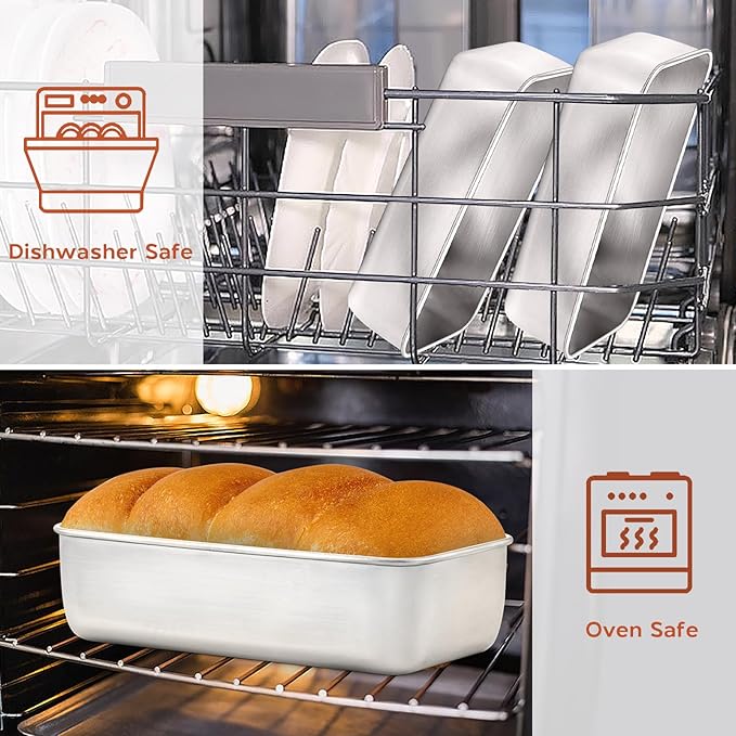 Onader Bread Loaf Pan for Baking, 9 x 5 Inch Stainless Steel Deep Meatloaf Pan