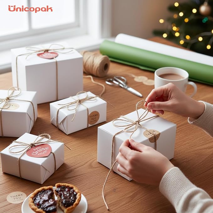 UnicoPak 10 Pack 6x4x3.5 Small Gift Boxes White Gift Boxes with Lids for Presents Bulk for Candle Mug Perfume Craft Ornaments Cookies Treats Favors
