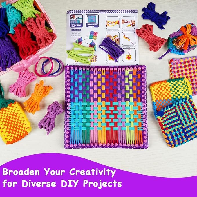 Disracker Weaving Loom Kit for Potholder Making - DIY Arts and Crafts for Kids and Adults, Includes 288 Loops & Step-by-Step Instructions, Ideal Gifts for Girls Ages 5 6 7 8-12 13