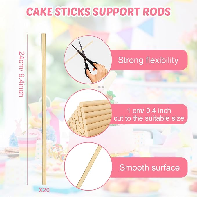 Patelai 89 Pcs Cake Tiered Stacking Kit 10,8, 6 Inch Silver Round Cake Boards with Parchment Paper Round and Plastic Dowel Rods for Stacking Support Decorating Supplies
