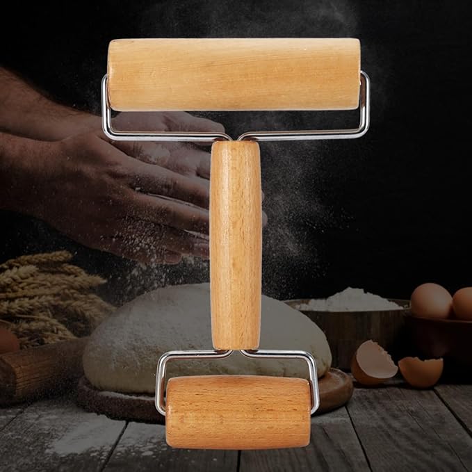 Small Rolling Pin, Pizza Dough Roller, Non Stick Wood Pastry Roller, Kitchen Wooden Rolling Pins for Baking Cooking Cookie Bread Tortilla Dumpling Fondant Clay (Style 1)