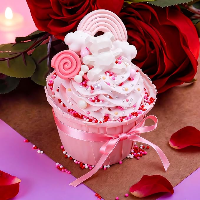 Valentine Nonpareils Sprinkles - 2mm Red Pink White Mini Edible Pearls, White Pink Sprinkles for Cake Decorating, Cupcake, Cookie, Baking, Donuts, Ice Cream Toppings 130g/4.58oz