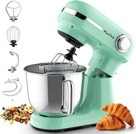 5.5/4.5QT Kitchen In The Box Stand Mixer For Baking, Electric Spiral Mixer With Dough Hook, Wire Whip & Beater,350W 12-Speed Tilt-Head Food Mixer, Grey (Green)