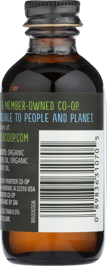 Frontier Co-op Peppermint Flavor, 2 Ounce Glass Jar, Non-Alcoholic, Great for Baking, Coffee and More