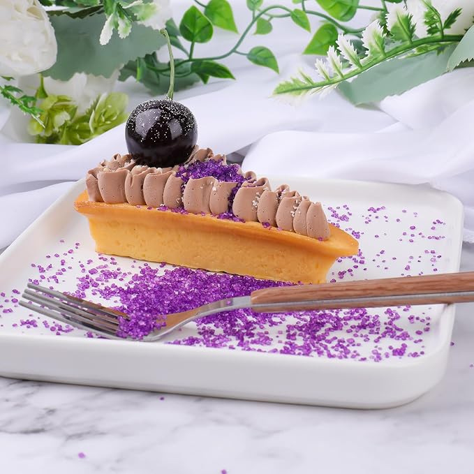 Purple Sprinkles for Baking Edible, Purple Sanding Crystal Sugar 130g/4.6oz, Cupcake, Cookie and Donuts Toppings, Wedding, Birthday Party Supplies