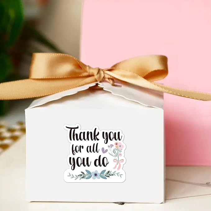 500pcs Thank You for All You Do Stickers, Appreciation Stickers for Teachers Volunteers Heathcare Employee, Packaging Envelopes Labels Roll