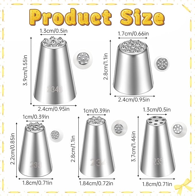 5Pcs Grass Piping Tip for Cake Decorating, Cake Decorating Tips Piping Tips Set, Grass Icing Tip for Frosting Cupcakes Hair Fur