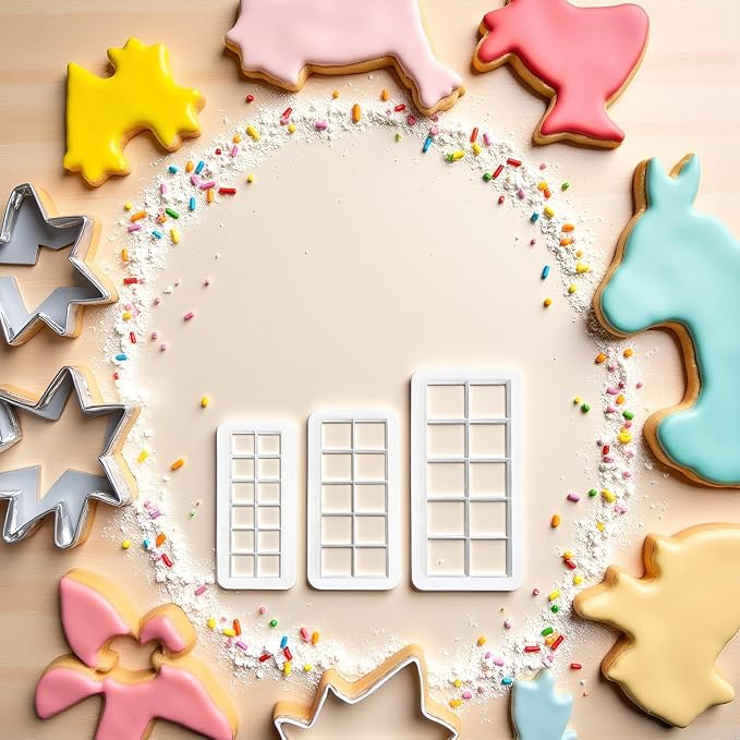 Square Cookie Cutter - Geometric Multicutter-Square Cake Fondant Cutter - 3 Size, Biscuit Cutters, Creative Cake Decorating