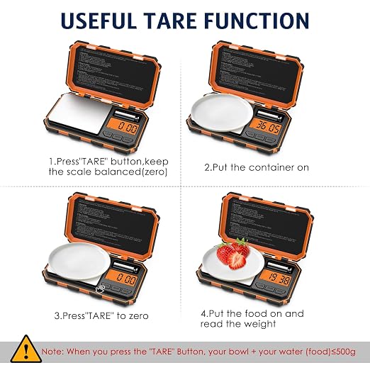 Digital Gram Scale, 200g x 0.01g Pocket Scale, Mini 6 Units Jewelry Scale with LCD Display, Tare Function for Food, Jewelry, Coin, Coffee,with 50g Calibration Weight(Battery Included)
