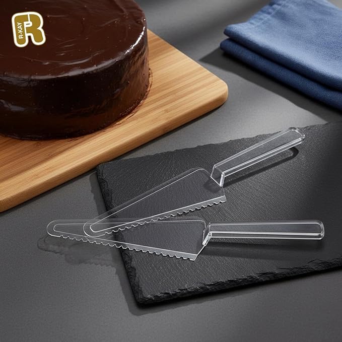 12 Pcs Plastic Cake Cutter And Pie Cutter And Server Ideal for Weddings, Buffets, and Picnics Premium Pie Pizza Pastry Slicer