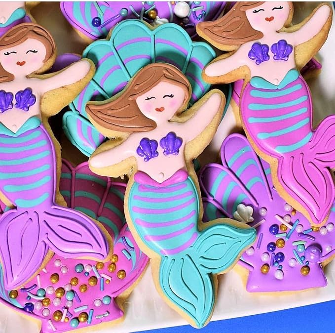 Ann Clark Mermaid Cookie Cutters 5-Pc. Set (Mermaid, Mermaid Tail, Starfish, Seahorse, Seashell) Made in the USA