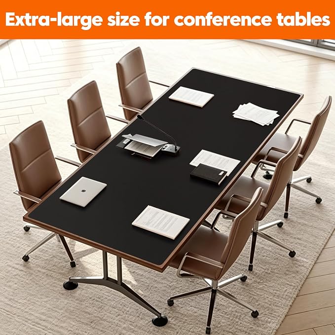 Extra Large Silicone Mat, 42x96 Inch Silicone Table Mat, Heat Resistant Table Protector, Waterproof & Scratch Resistant, Suitable for Dining Tables, Desks, Kitchen Countertops, Black