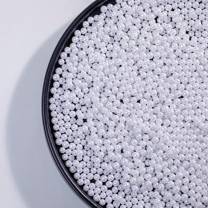White Sprinkles Edible Pearl, 4mm Cake sprinkles,Cookie Sprinkles,Sugar Pearl, Edible Candy Pearls 130g 4.6OZ for Cake Cupcake Decorationg (4mm-White)