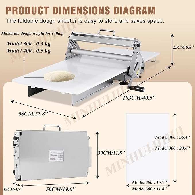 Laminadora De Masa Manual,Croissant Dough Laminator,With Sheeter Board,With 56 Adjustable Thickness Settings,Folding Dough Sheeter Machine,For Home And Commercial Bakeries