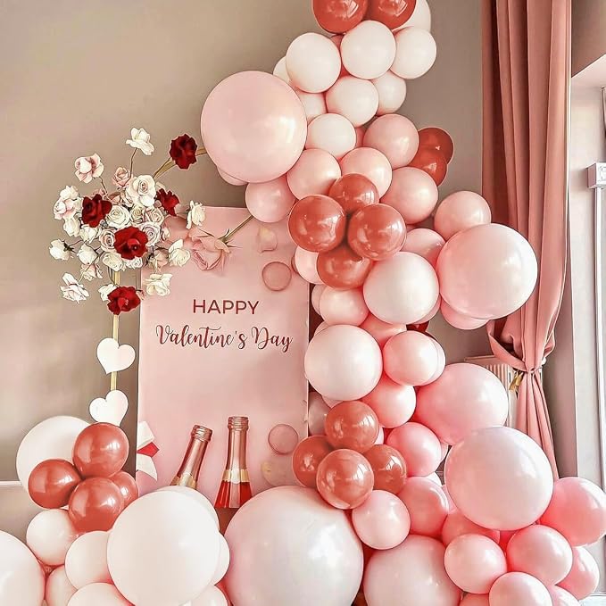 Dusty Orange White Nude Pink Balloon Garland Arch Kit, 160Pcs Boho Latex Balloons Different Size 18 12 10 5 inch for Birthday Bridal Baby Shower Gender Reveal Wedding Retirement Party