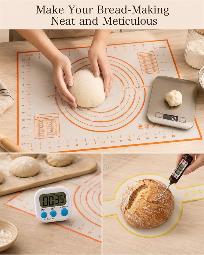 37 PCS Sourdough Starter Kit with Digital Scale, Timer, Thermometer, Bread Baking Supplies Kit, Round & Oval Banneton Proofing Basket Dough Whisk Bread Lame Complete Bread Making Tools Set