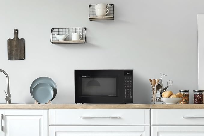 SHARP SMC1585KB Convection Countertop Microwave Oven with Removeable 15.4" Carousel Turntable, 1.5 Cubic Feet, 900 Watt, Sensor Cooking, Black