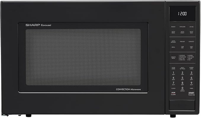 SHARP SMC1585KB Convection Countertop Microwave Oven with Removeable 15.4" Carousel Turntable, 1.5 Cubic Feet, 900 Watt, Sensor Cooking, Black