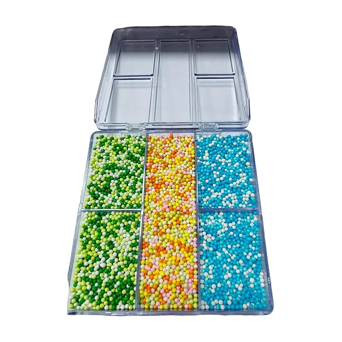 Edible Blue and White Nonpareils Sprinkles for Cake Decorating, Edible Mini Pastel Pearls Sprinkles for Baby Shower Frozen Themed Baking Cookies Cupcake Dessert Decorating 90g/3.17oz