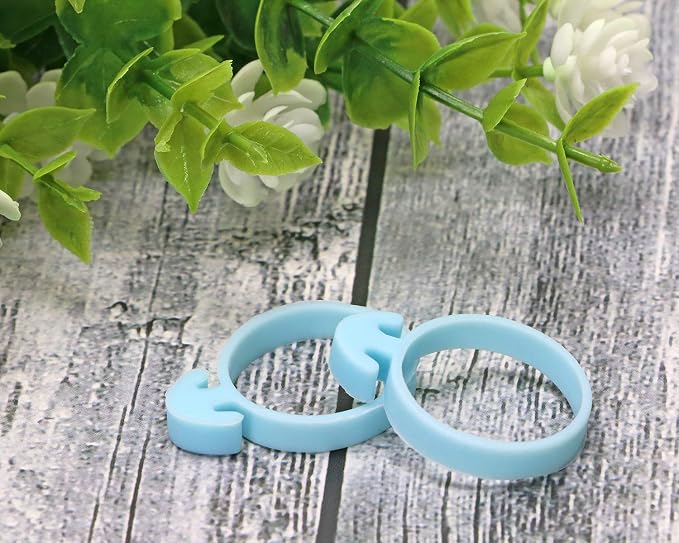 Mini Skater 20Pcs Pastry Bag Ties Reusable Silicone Cake Decoration Bag Piping Bag Ties Icing Bag Clips (Blue)