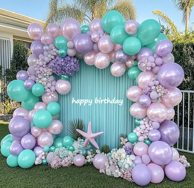 Teal Balloons Double Stuffed Turquoise Teal Blue Balloons Pearl Balloon Arch Kit for Birthday Baby Shower Wedding Dolphin Mermaid Ocean Theme Party Decorations