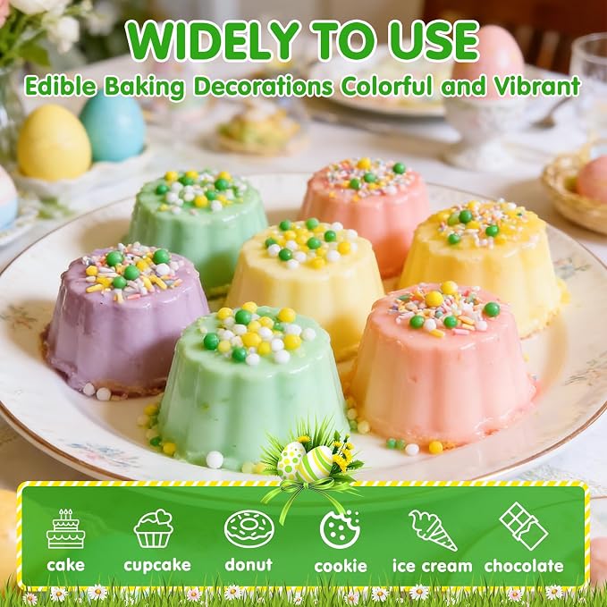 Green Nonpareils Sprinkle,Edible Spring Sprinkles for Cake Decorating,Green Yellow and White Mini Pearls Mix,130g/4.58oz,Baking Candy Decorations,Soccer Cupcake Toppers,Cookie Donuts Ice Cream Dessert,Match Viewing Events Birthday Celebration Supplies ...