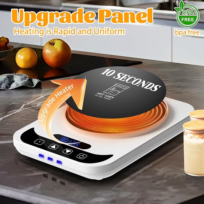 Bread Starter Warmer - Sourdough Starter Warmer Electric with Precise 1°F Thermostat Control (70-100°F) - Sour Dough Heating Mat Pad - 12H Timer - Memory Function - Sourdough Warming Mat
