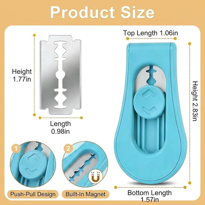 2Pcs Magnetic Bread Lame Dough Scoring Tool, Sourdough Lame Bread Scorer with 10 Stainless Steel Blades Portable Scoring Tool for Artisan Bread Baking