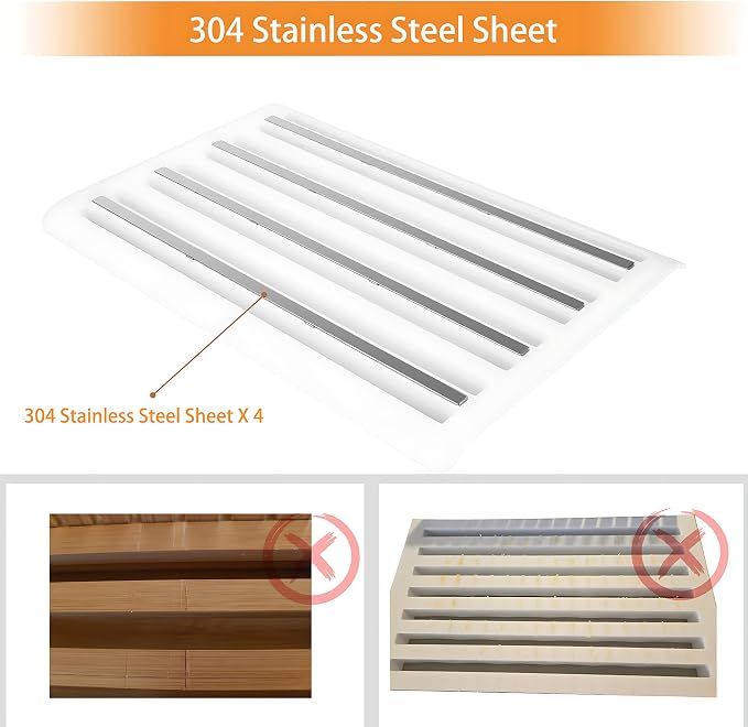 YONGAIJIA Bread Slicer Guide for Homemade Bread with 304 Stainless Steel Sheet and Storage Tray、3-Slice Thickness，Adjustable Width for Cake、Bagels、Toast.