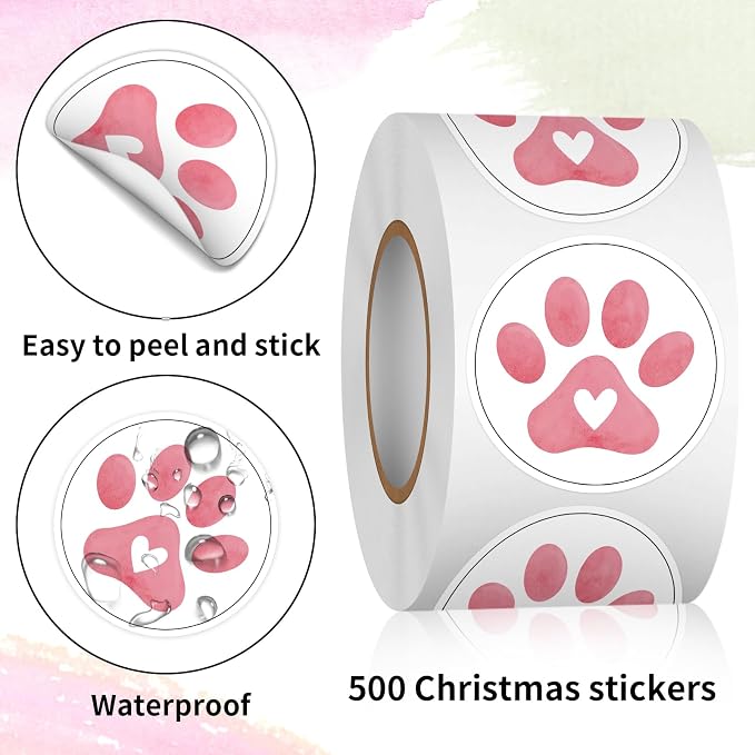 Heyfibro 500 PCS 1.5 Inch Thank You for Supporting My Small Business Stickers for Packing, Parties, Bags, Boxes(Cat's Claw)