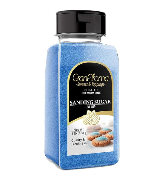 GranAroma Sanding Sugar, Decorative, Cookies & Sweets (White) (1.1 Pound) (Blue)