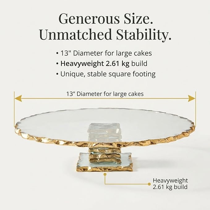 Godinger Cake Stand, Footed Cake Plate, Cake Server Stand - 13", Harper Collection