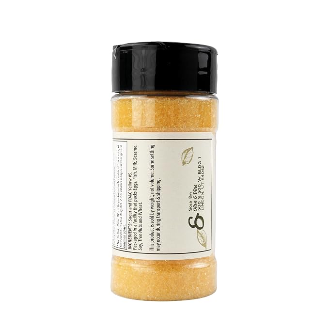 Olive & Vine Yellow Sanding Sugar, Sweet Finish, For Baking & Decorating, Rich Tradition, Authentic Taste, For Global Recipes (4 Ounce)