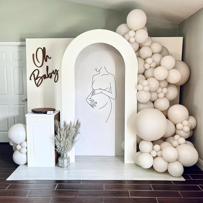 Jobkoo Sand White Balloons, 12 Inch, 100 Pack - Boho, Cream, Matte, Retro, Off White, Neutral, Helium Balloons for Birthday, Wedding, Baby Shower Parties