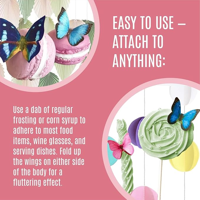 Sugar Robot Edible Butterflies for Cake Decorating - 32 Small Pastel Pink Butterfly Cake Toppers and Cupcake Toppers - Decoration Made in the USA - Premium Crafted (Pink 32)