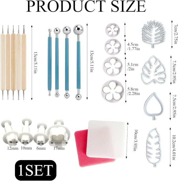 12 Pcs Spring Clay Cutters Set,3 Shapes Polymer Clay Cutters for Earrings,Polymer Clays Silicone Molds,Flower ClayPolymer Mini Molds,ClayPolymer Earring Making Kit for DIY Jewelry Accessories