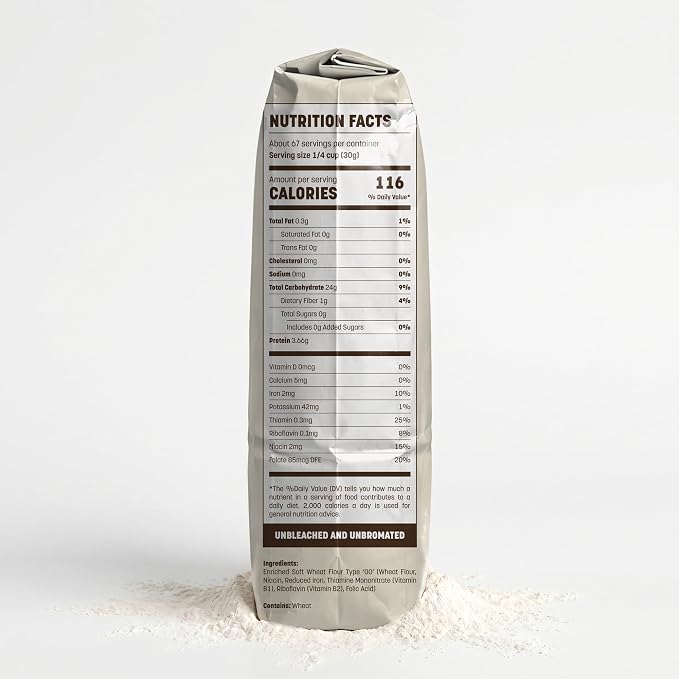 QuuQ 00 Pizza Flour 2 Pack 8.8 lb (4 kg), Type 00 Flour, Neapolitan Style, Ultra Fine Grind, Unbleached Unbromated Non-GMO Enriched Wheat Flour, Wood Fired and Home Oven Baking